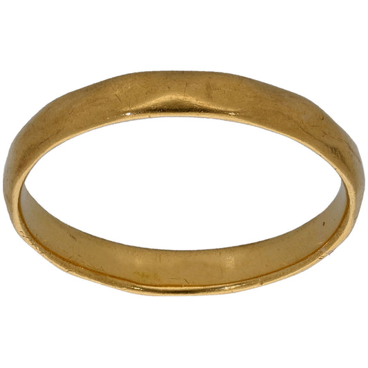 22ct Gold Patterned Wedding Ring Size P