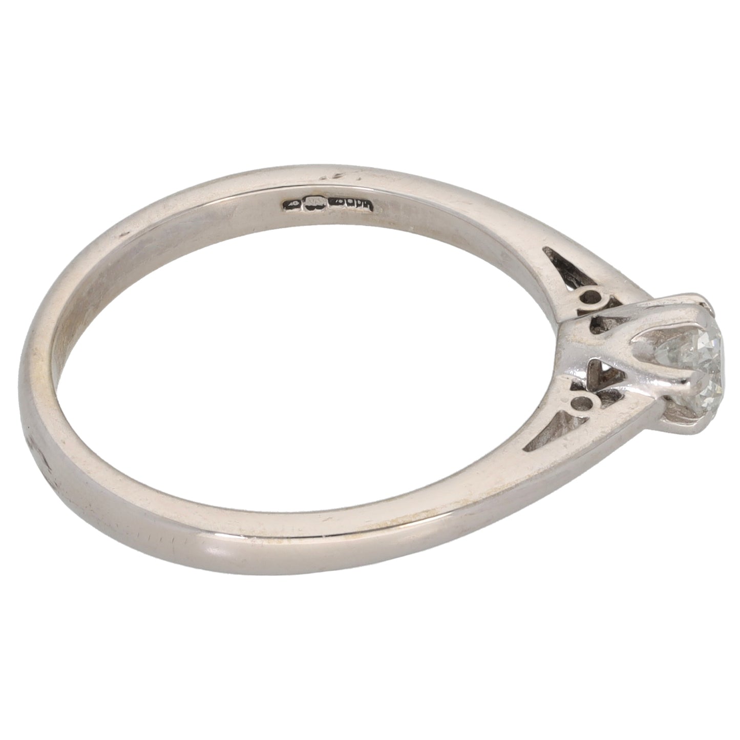 9ct White Gold 0.25ct Diamond Solitaire Ring Size N