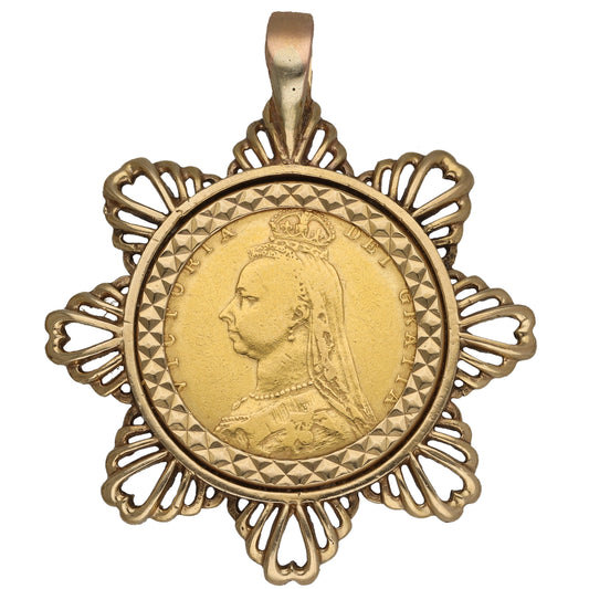 9ct Gold Half Sovereign Coin Pendant