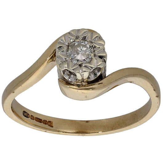 9ct Gold 0.10ct Diamond Solitaire Ring Size K