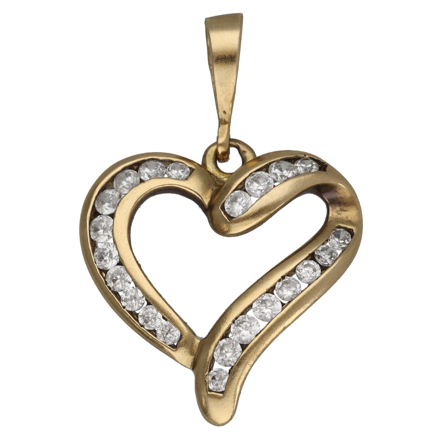 9ct Gold Cubic Zirconia Heart Pendant