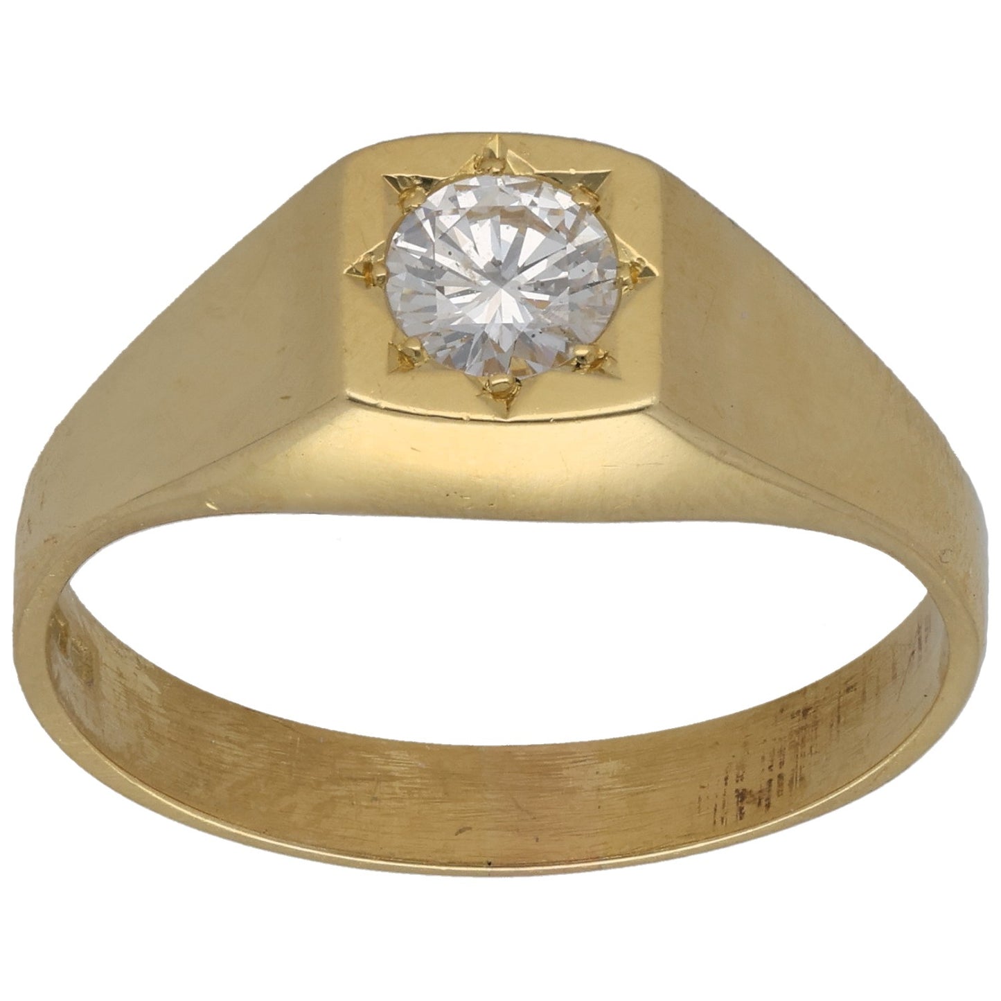 18ct Gold 0.44ct Diamond Solitaire Ring Size U