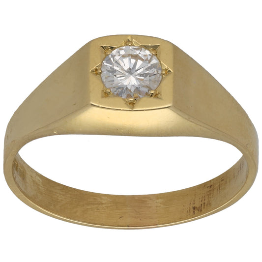 18ct Gold 0.44ct Diamond Solitaire Ring Size U