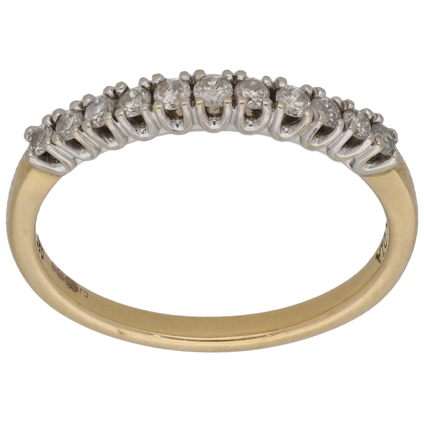 9ct Gold 0.22ct Diamond Half Eternity Ring Size O