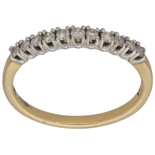 9ct Gold 0.22ct Diamond Half Eternity Ring Size O
