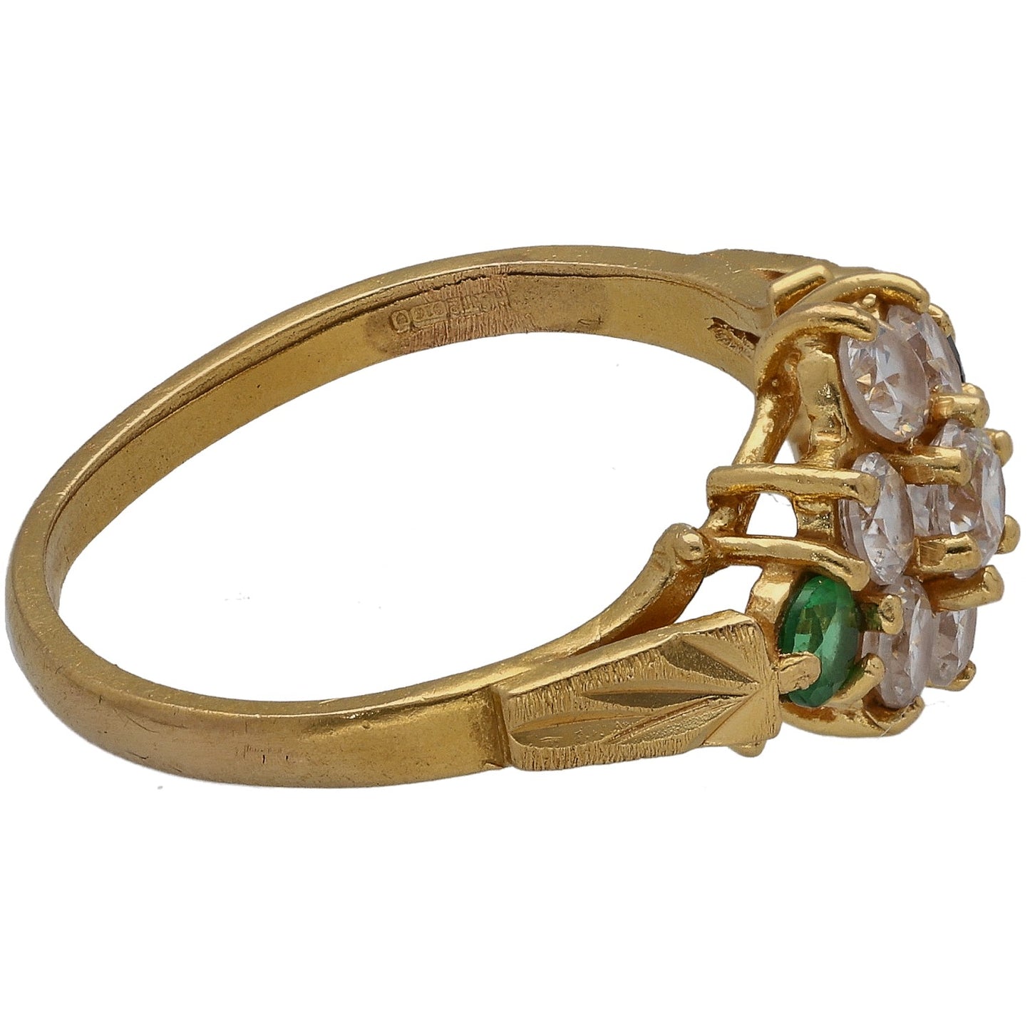 22ct Gold Imitation Gems Dress/Cocktail Ring Size O