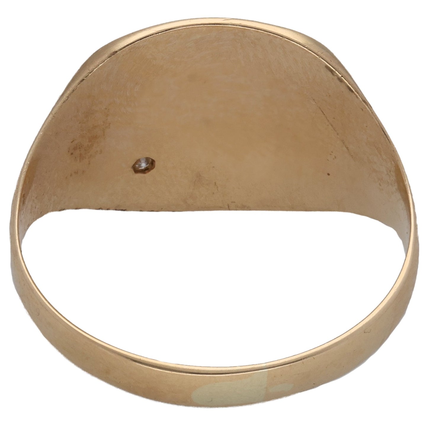 9ct Gold 0.01ct Diamond Single Stone Patterned Signet Ring Size M