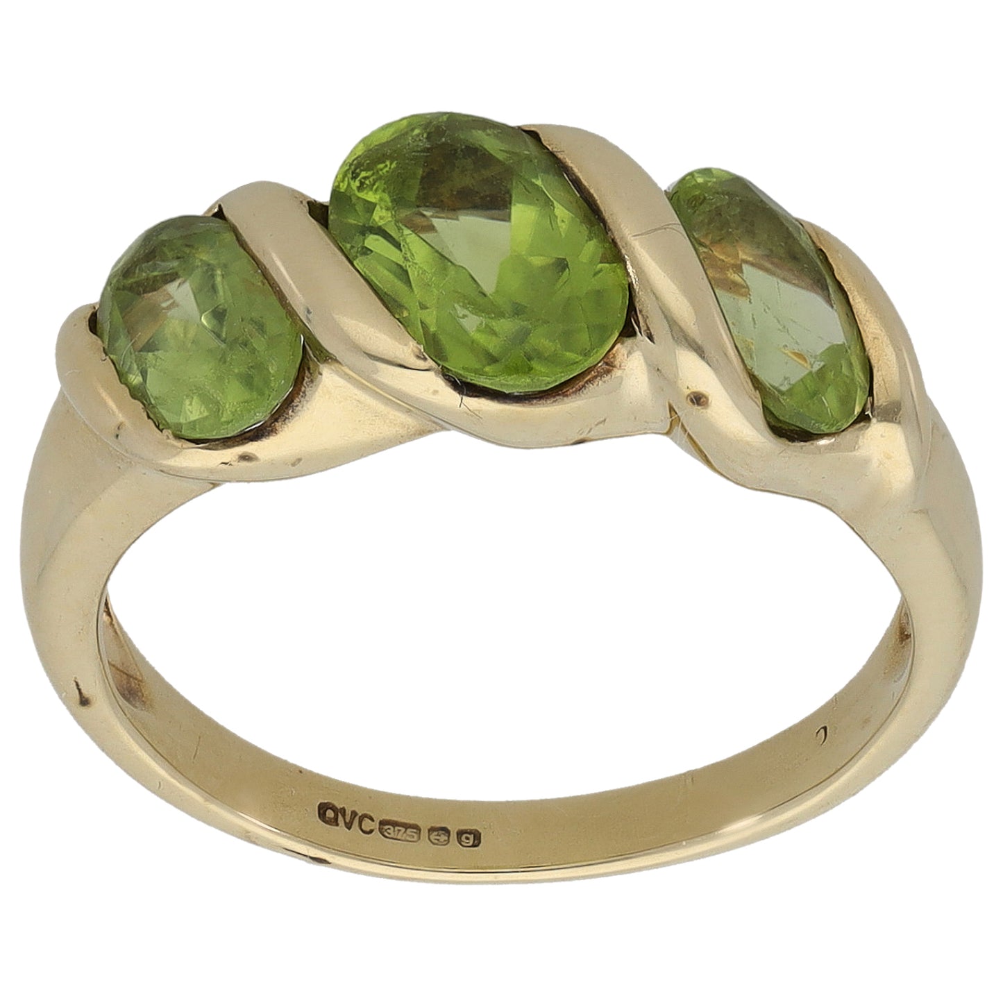 9ct Gold Peridot Dress/Cocktail Ring Size K