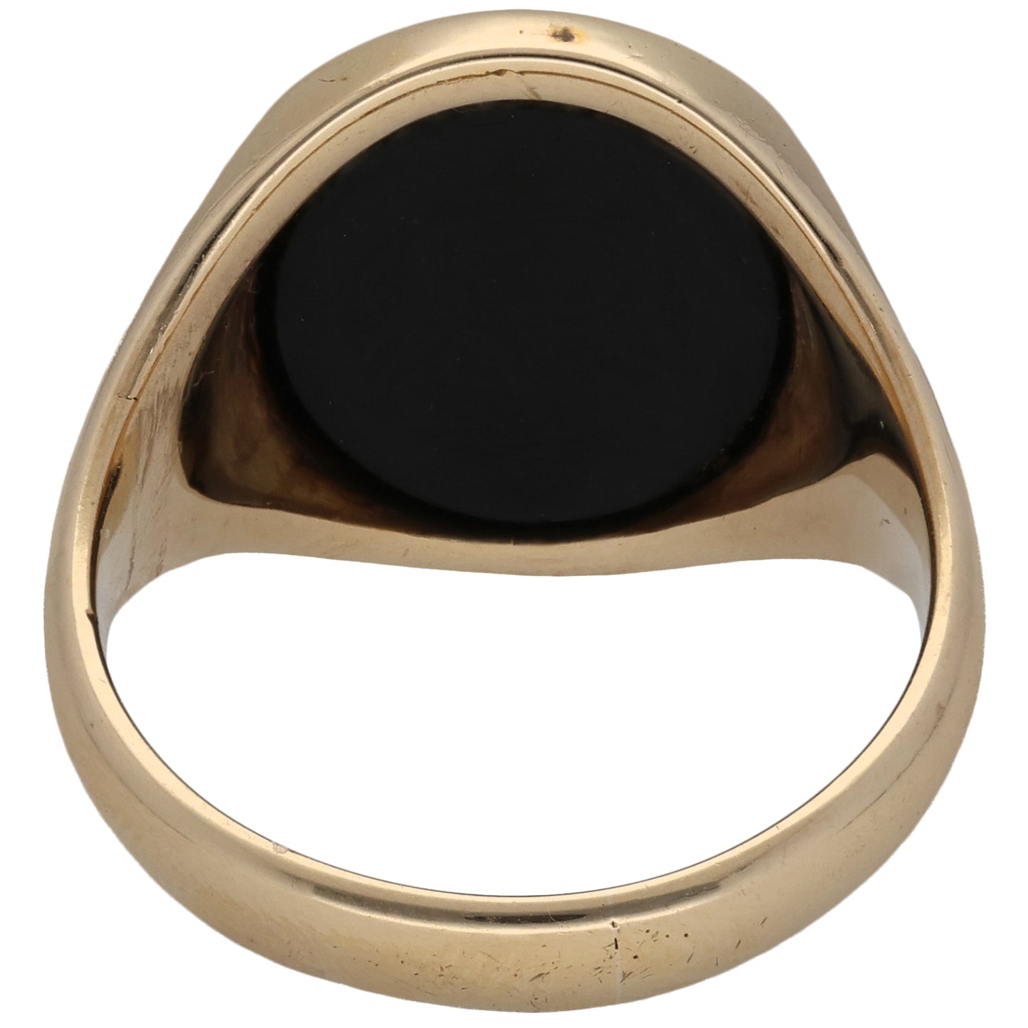 9ct Gold Onyx Single Stone Signet Ring Size R