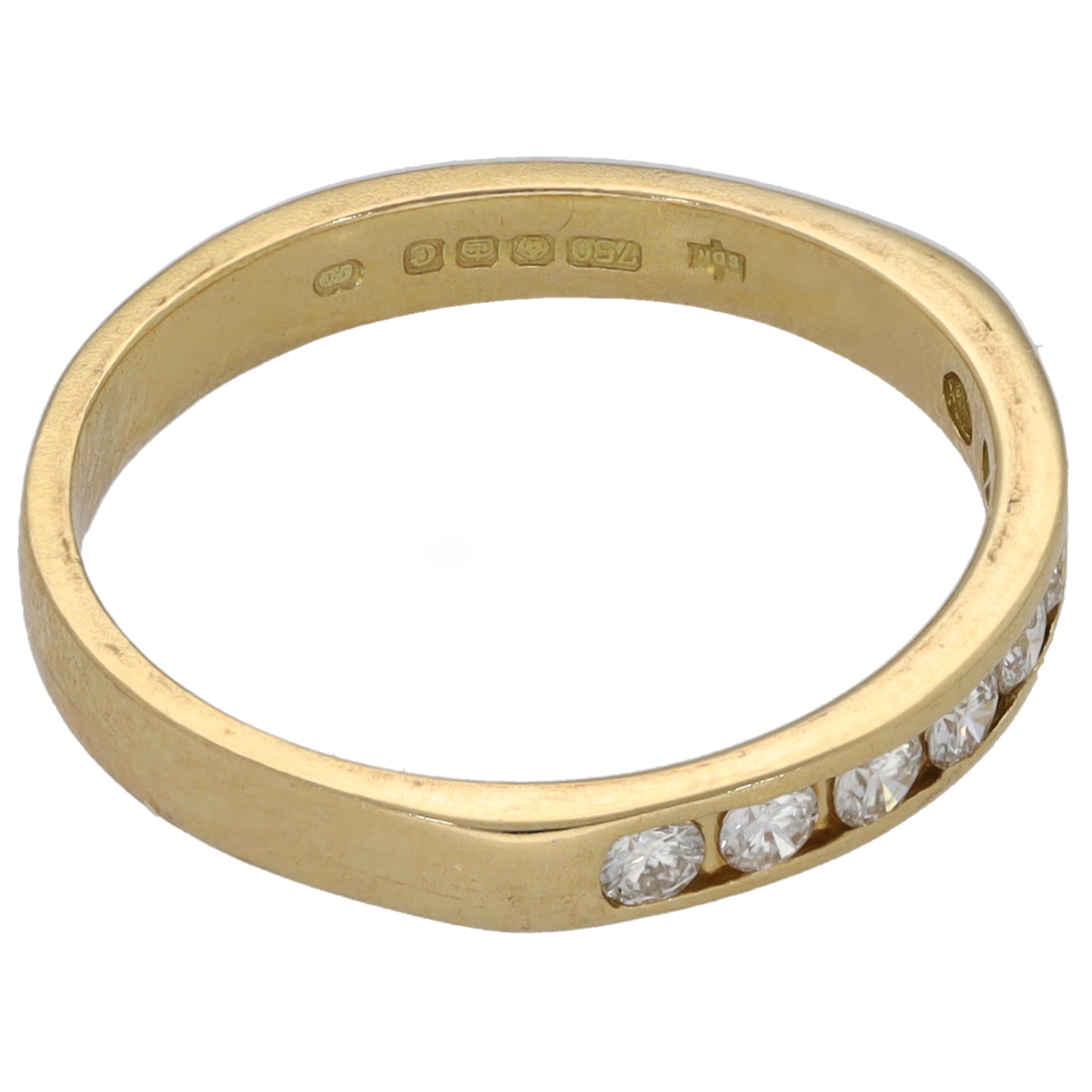 18ct Gold 0.08ct Diamond Half Eternity Ring Size K