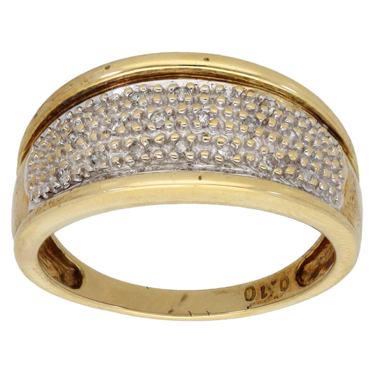9ct Bicolour Gold 0.10ct Diamond Cluster Ring Size P
