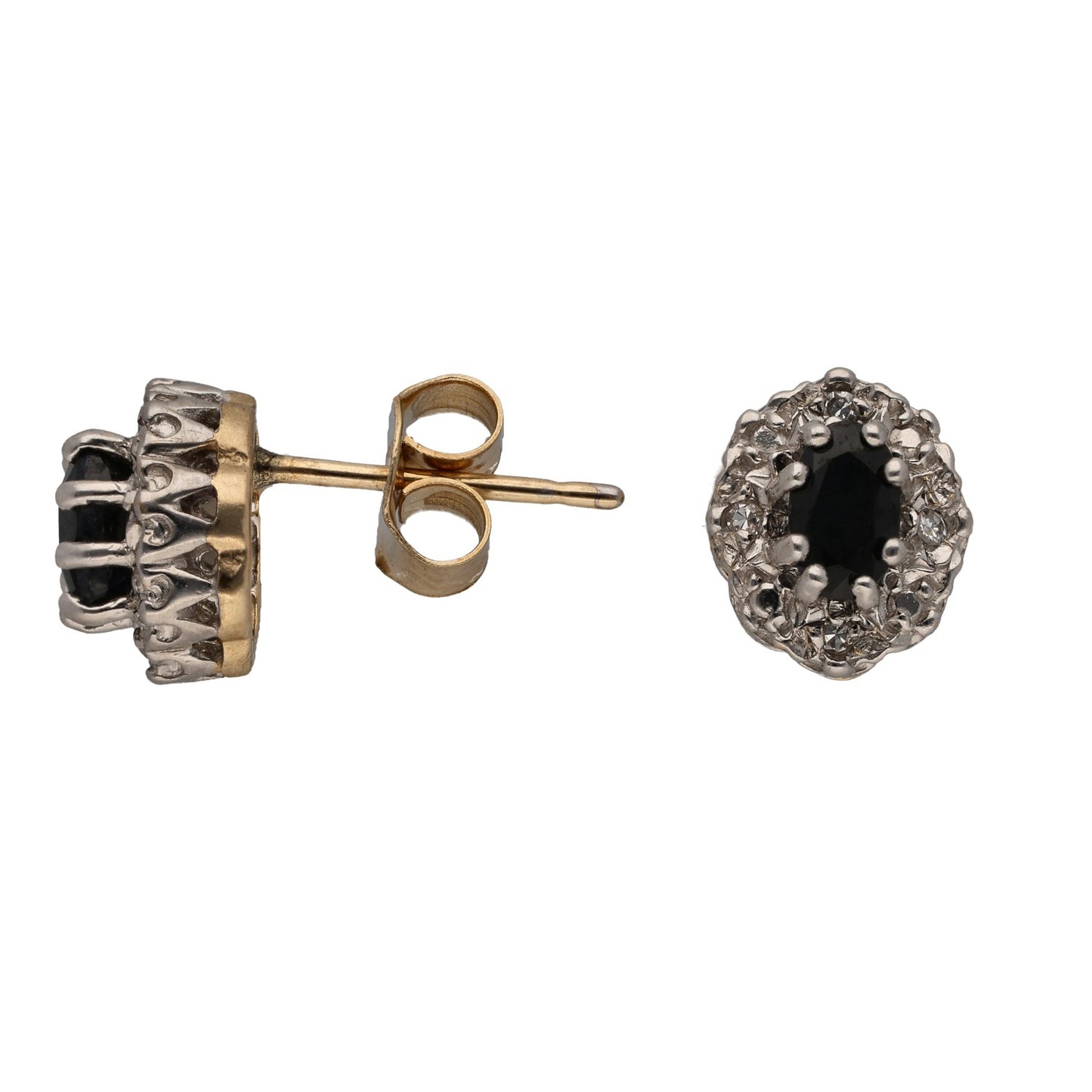 9ct Gold 0.04ct Diamond & Sapphire Stud Earrings