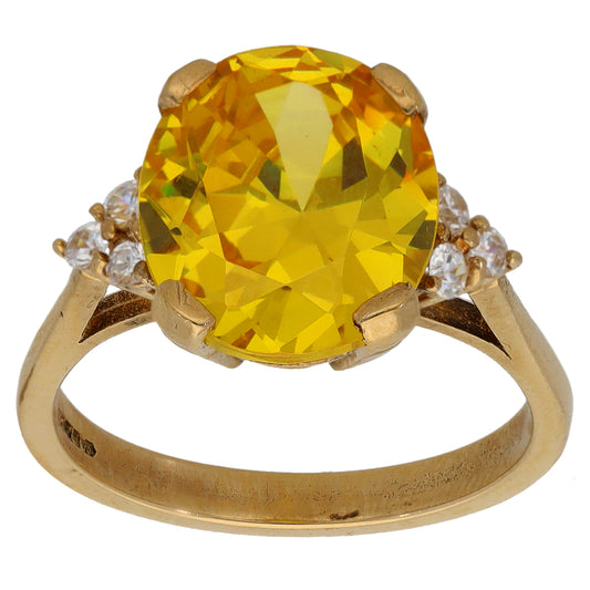 9ct Gold Imitation Dress/Cocktail Ring Size P
