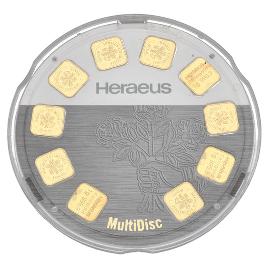 24ct 1g Gold Bar x10