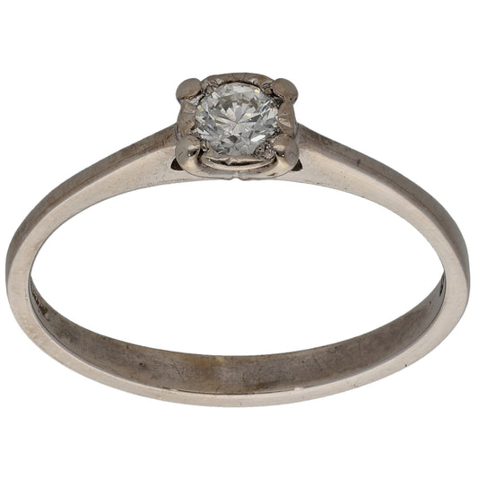9ct Gold 0.17ct Diamond Solitaire Ring Size P