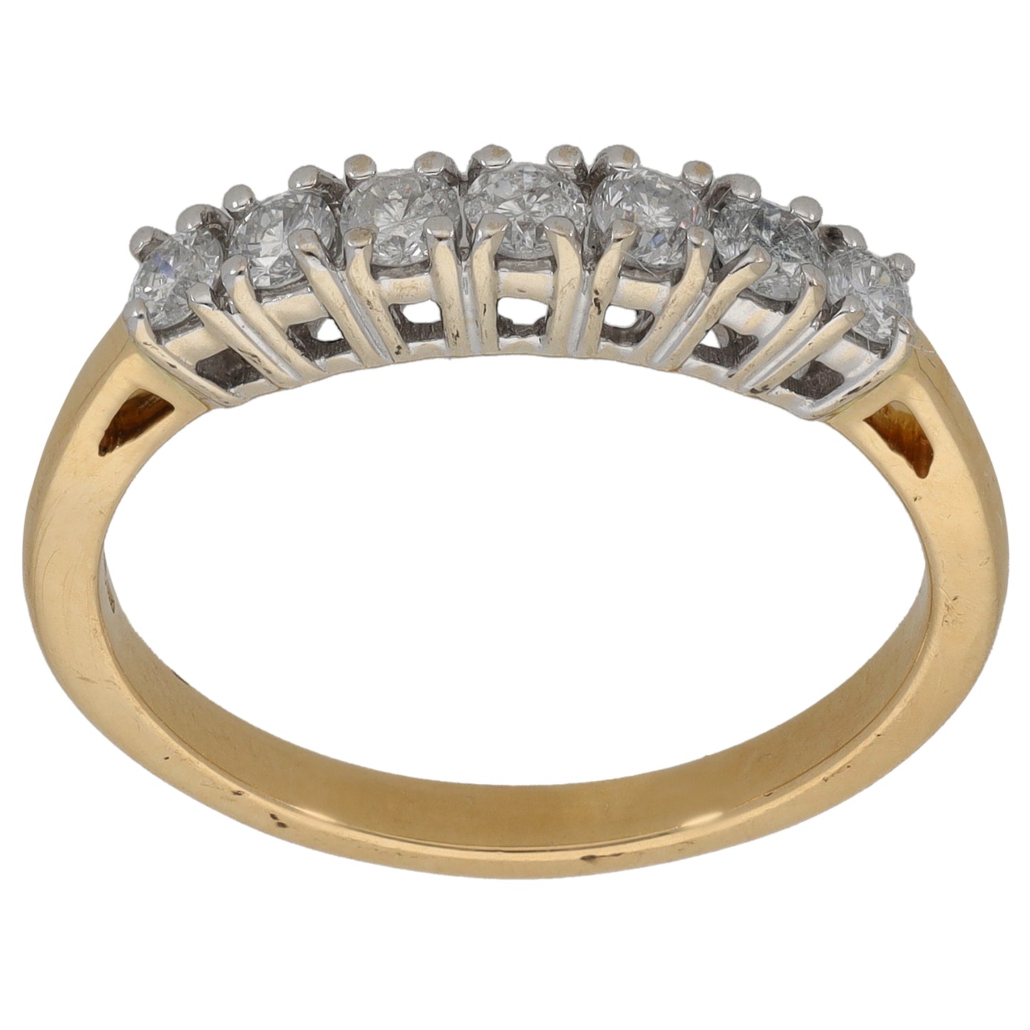 18ct Gold 0.35ct Diamond Half Eternity Ring Size O