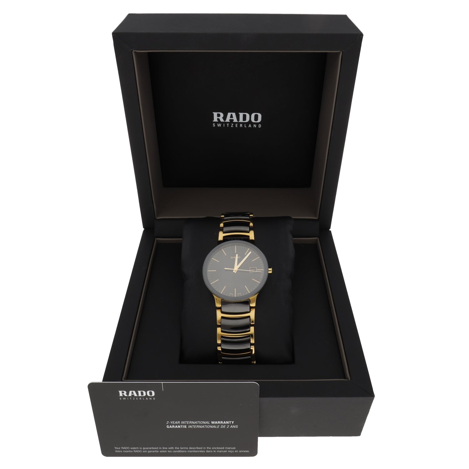 Rado jubile black and gold best sale