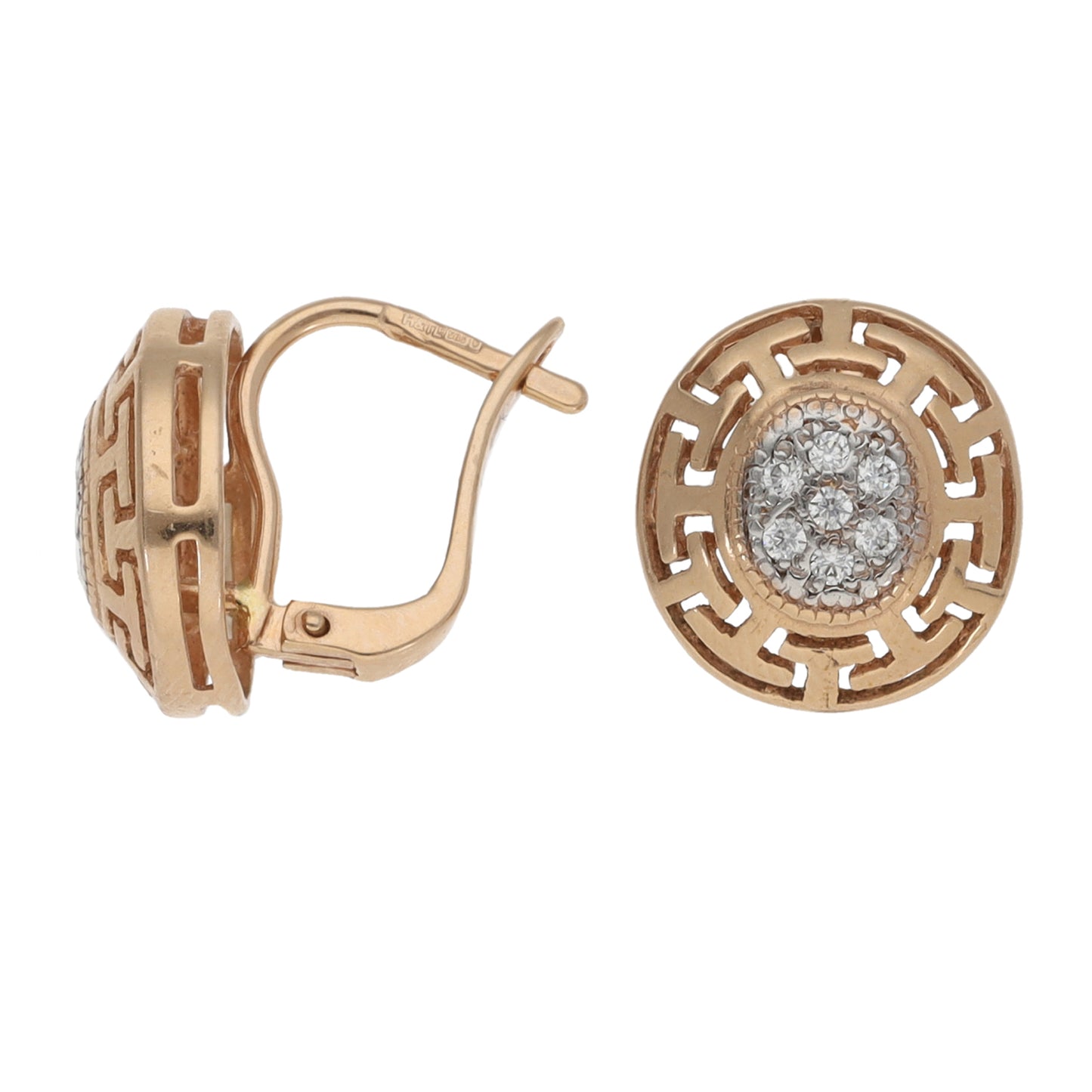 14ct Rose Gold Cubic Zirconia Dress/Cocktail Earrings