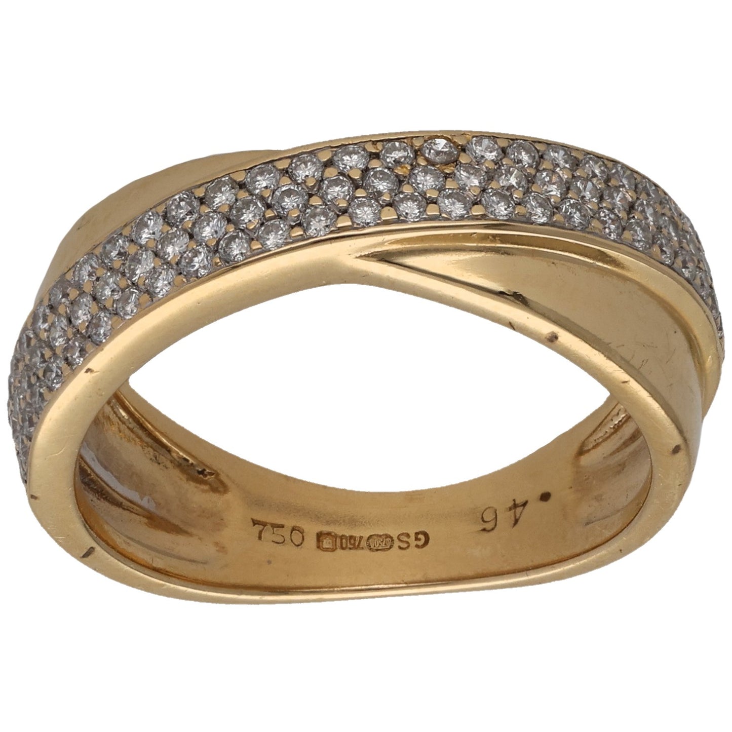 18ct Gold 0.46ct Diamond Half Eternity Ring Size N