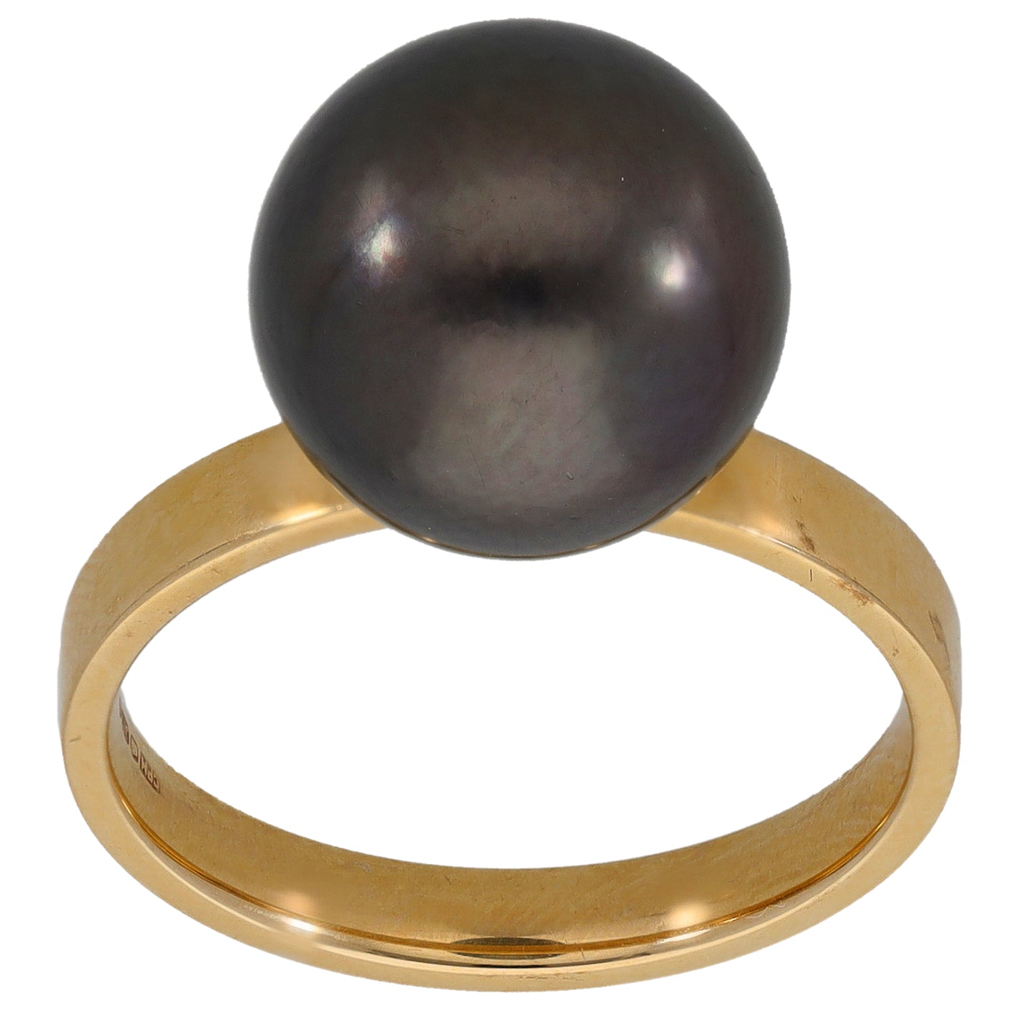 9ct Gold Cultured Pearl Single Stone Ring Size P