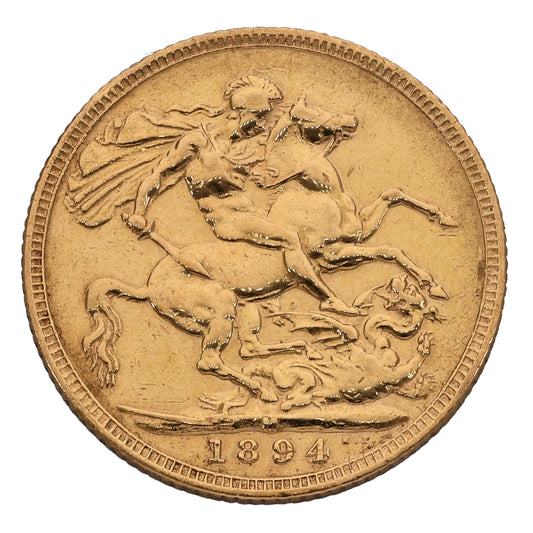 22ct Gold Queen Victoria Full Sovereign Coin 1894