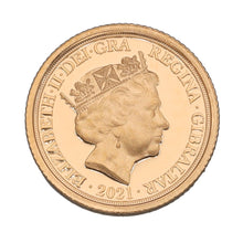 Load image into Gallery viewer, 22ct Gold Queen Elizabeth II George &amp; The Dragon Quarter Sovereign Coin 2021
