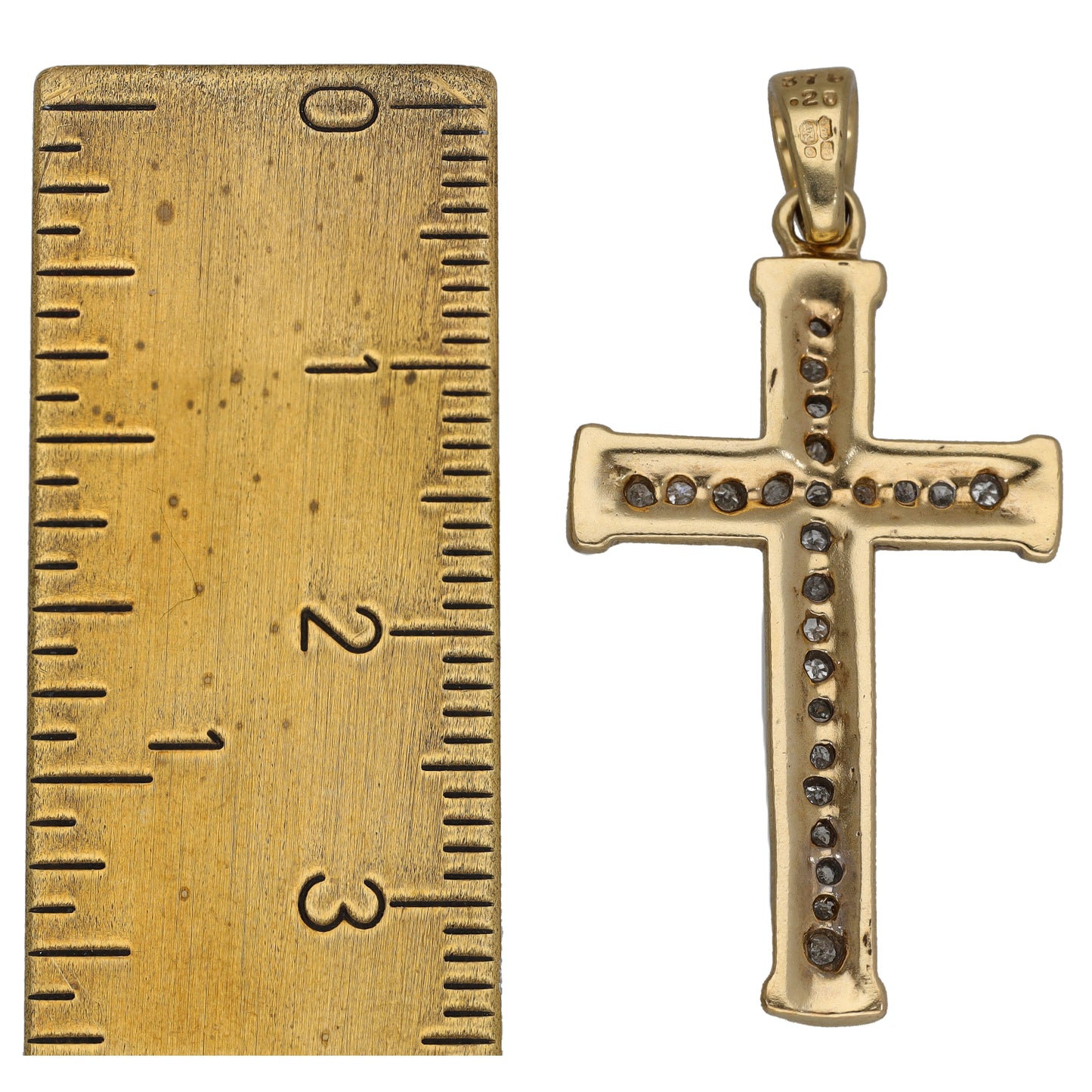 9ct Gold 0.20ct Diamond Cross Pendant