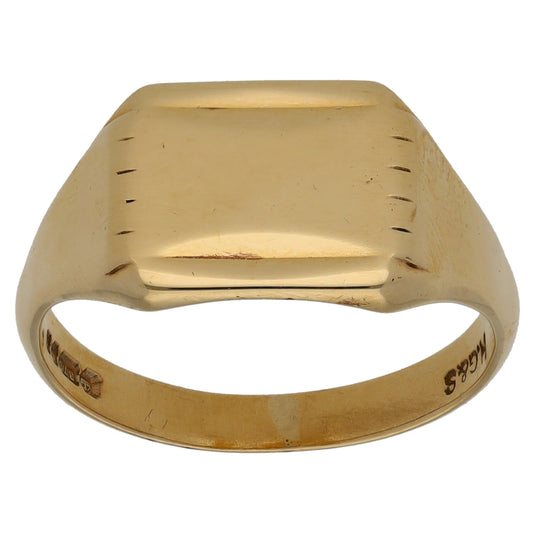 9ct Gold Plain Signet Ring Size T