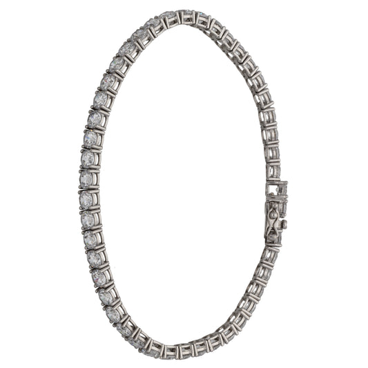 9ct White Gold Cubic Zirconia Line/Tennis Bracelet