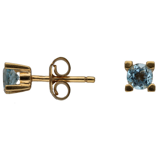 14ct Gold Topaz Single Stone Earring
