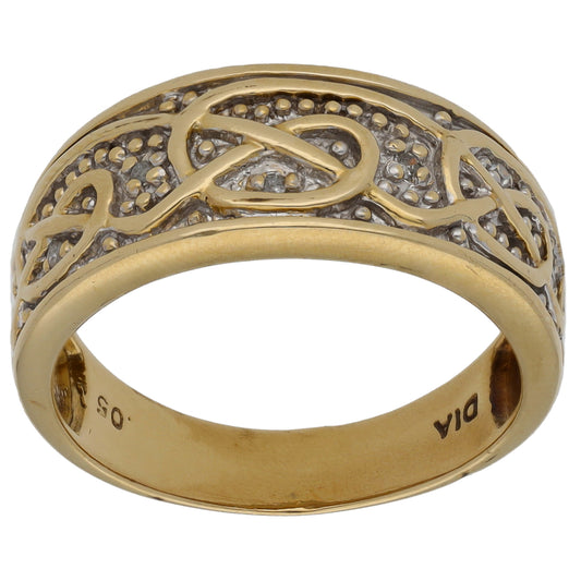 9ct Gold 0.05ct Diamond Alternative Ring Size T