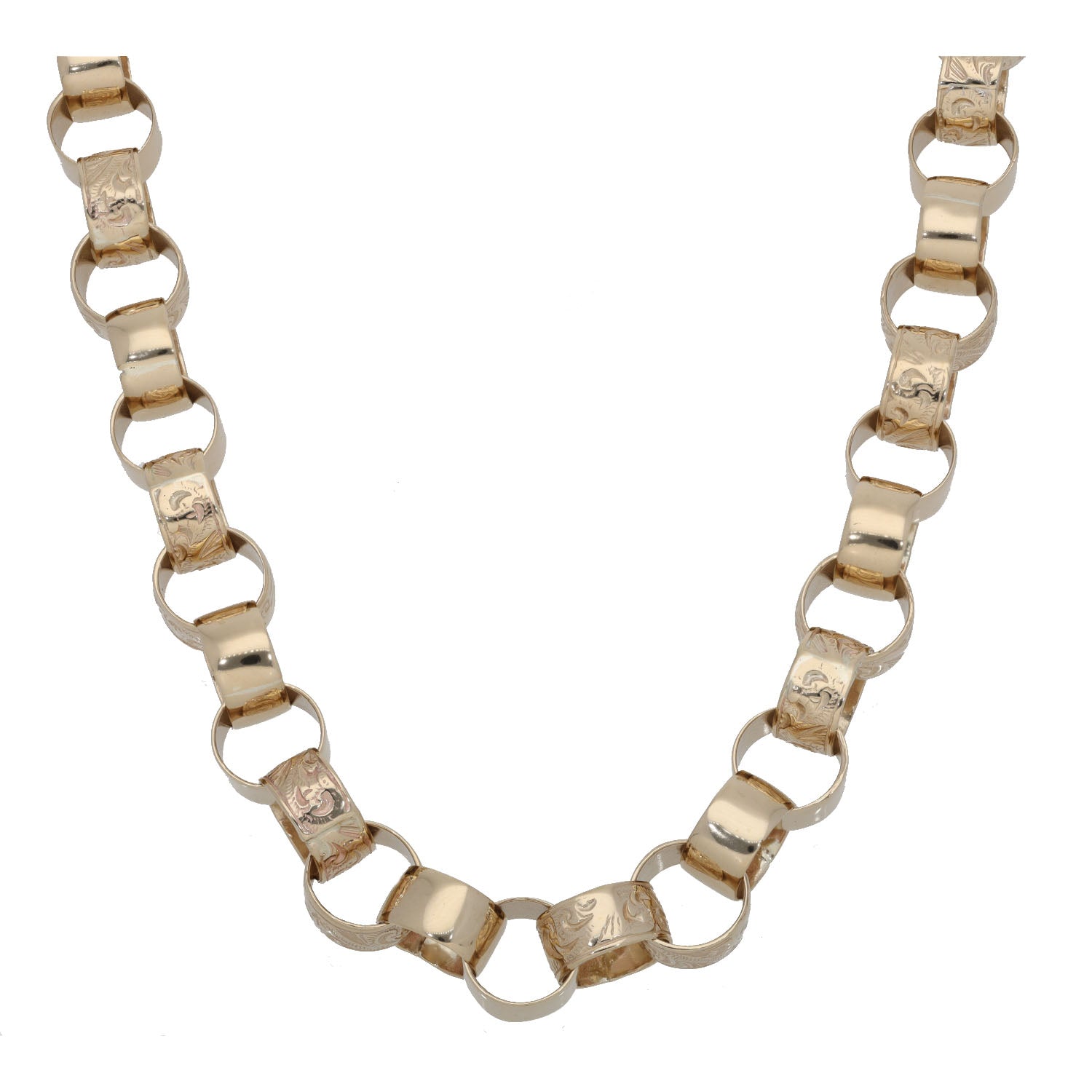 New 9ct Gold Patterned Belcher Chain/Necklace H&T