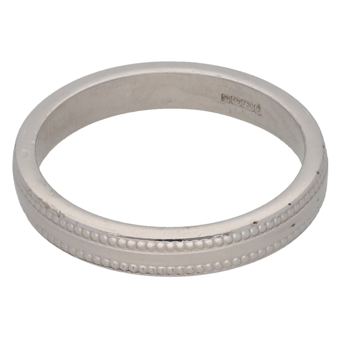 18ct White Gold Plain Wedding Ring Size K