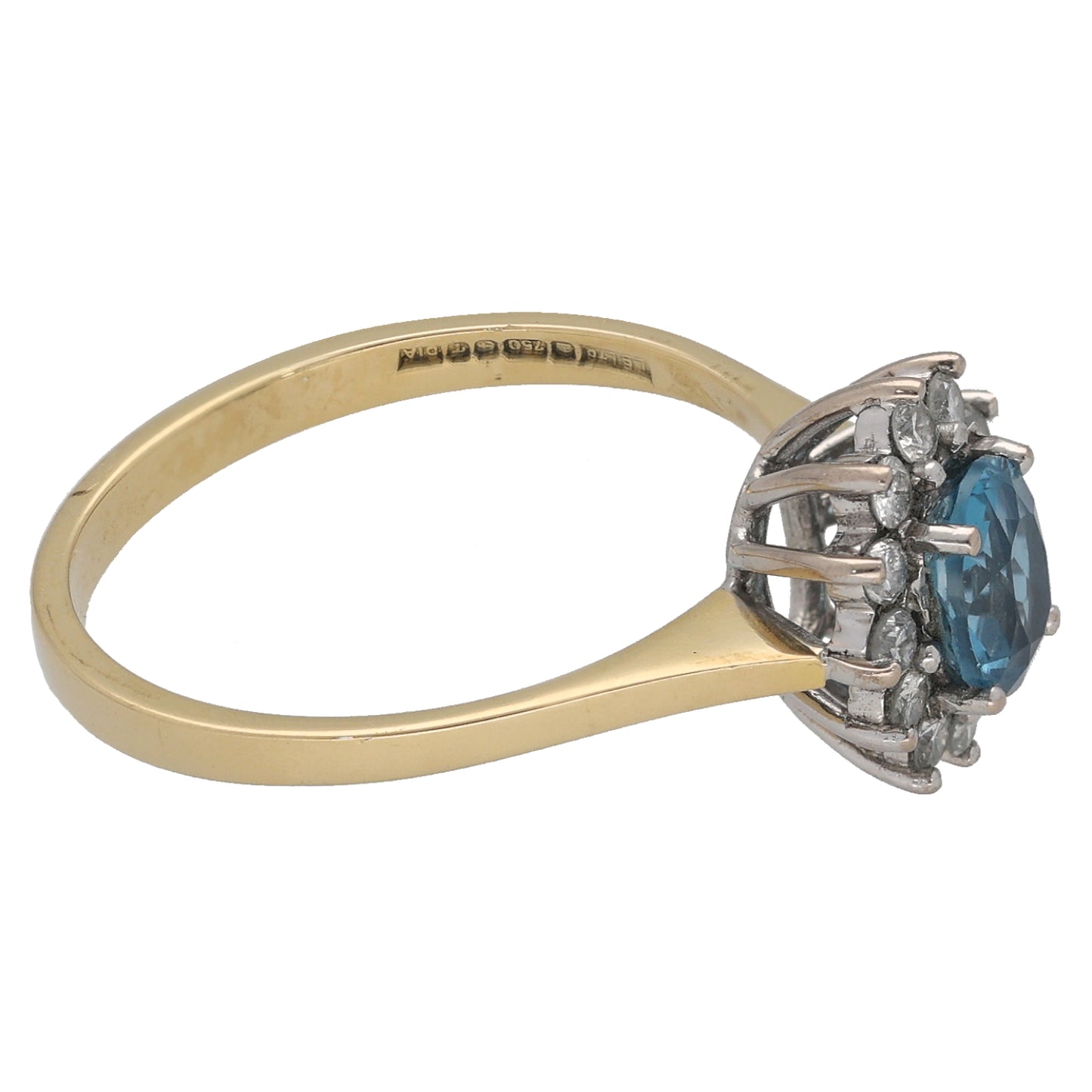 18ct Gold 0.24ct Diamond & Topaz Dress/Cocktail Ring Size M