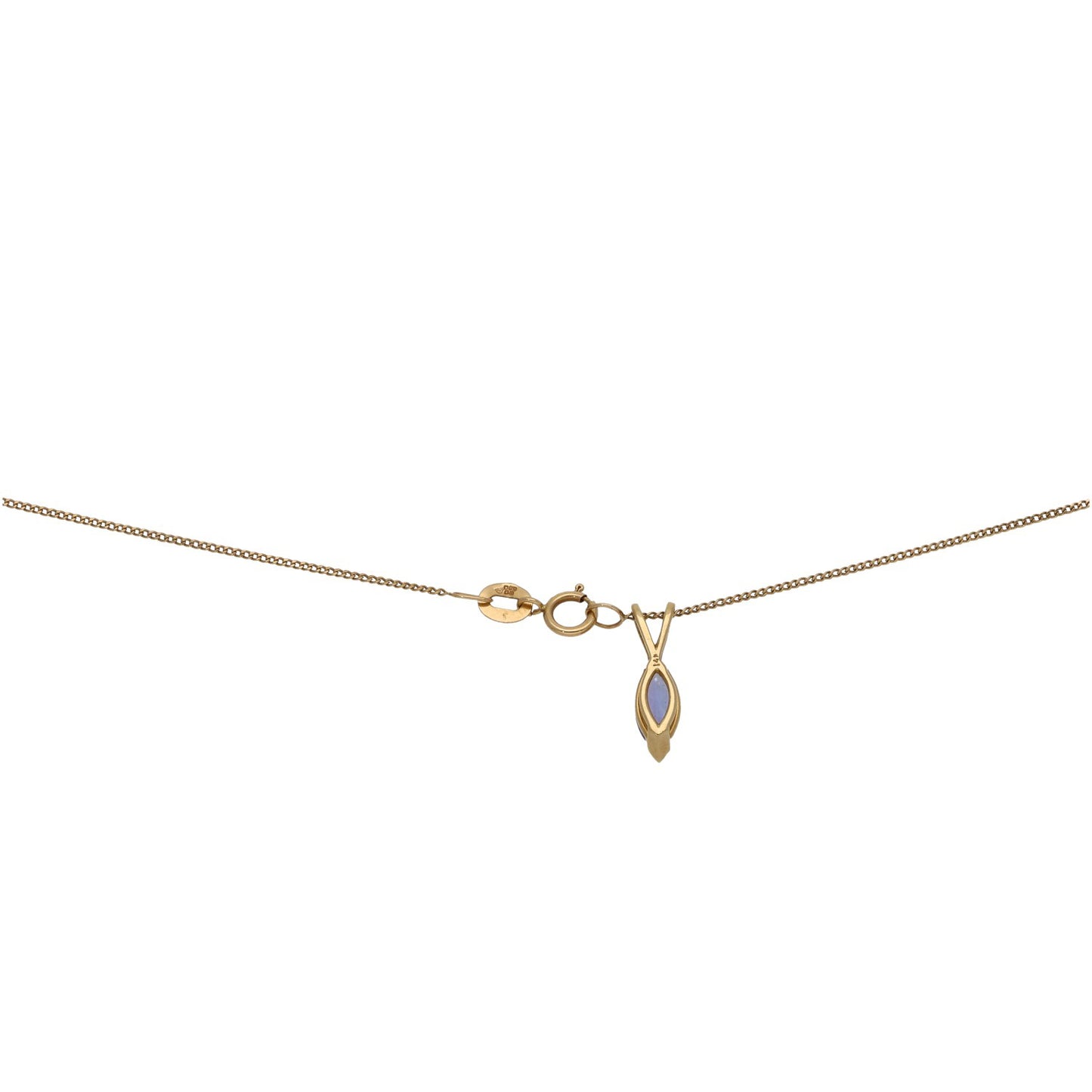 14ct Gold Tanzanite Single Stone Pendant With Chain
