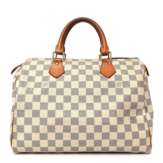 Louis Vuitton Speedy 30 Damier Azur Coated Canvas Bag - White