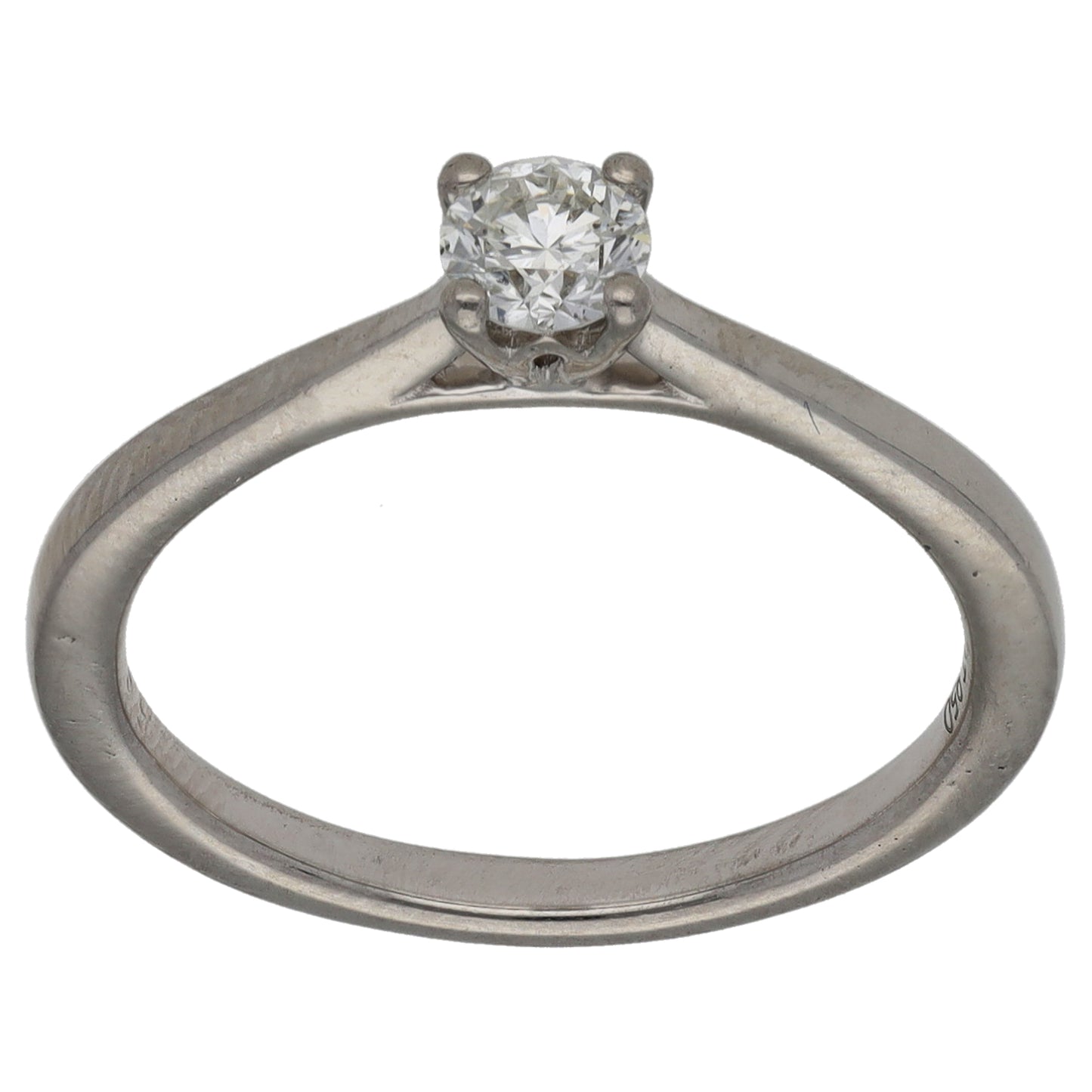 Platinum 0.27ct Diamond Solitaire Ring Size L