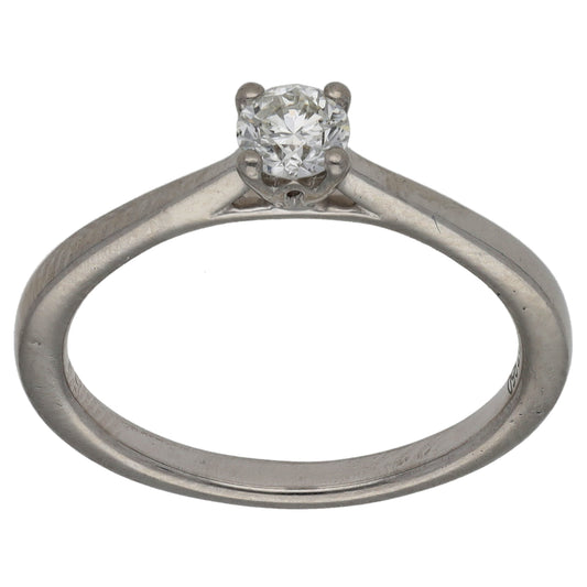 Platinum 0.27ct Diamond Solitaire Ring Size L
