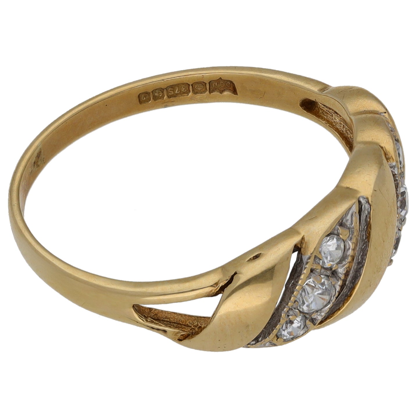 9ct Gold Cubic Zirconia Dress/Cocktail Ring Size M