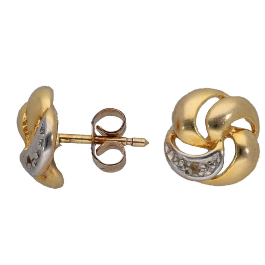 9ct Gold 0.01ct Diamond Stud Earrings