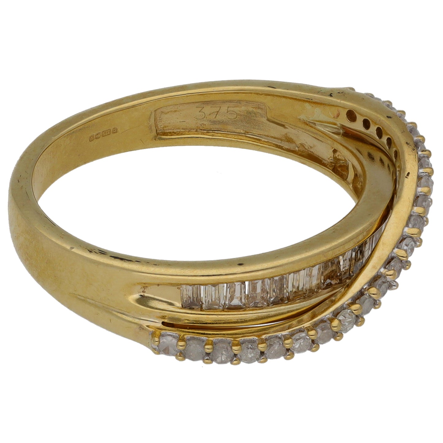 9ct Gold 0.44ct Diamond Half Eternity Ring Size N