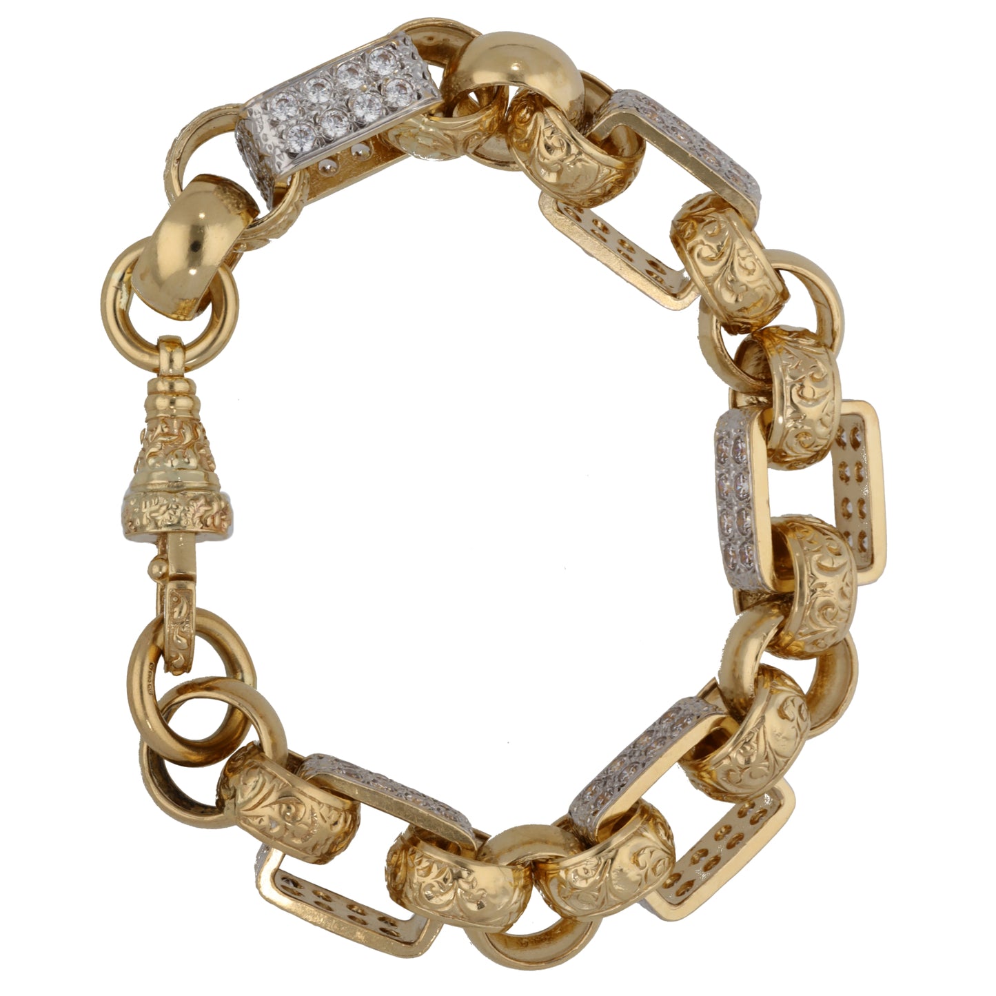 9ct Gold Cubic Zirconia Fancy Stone Set Bracelet