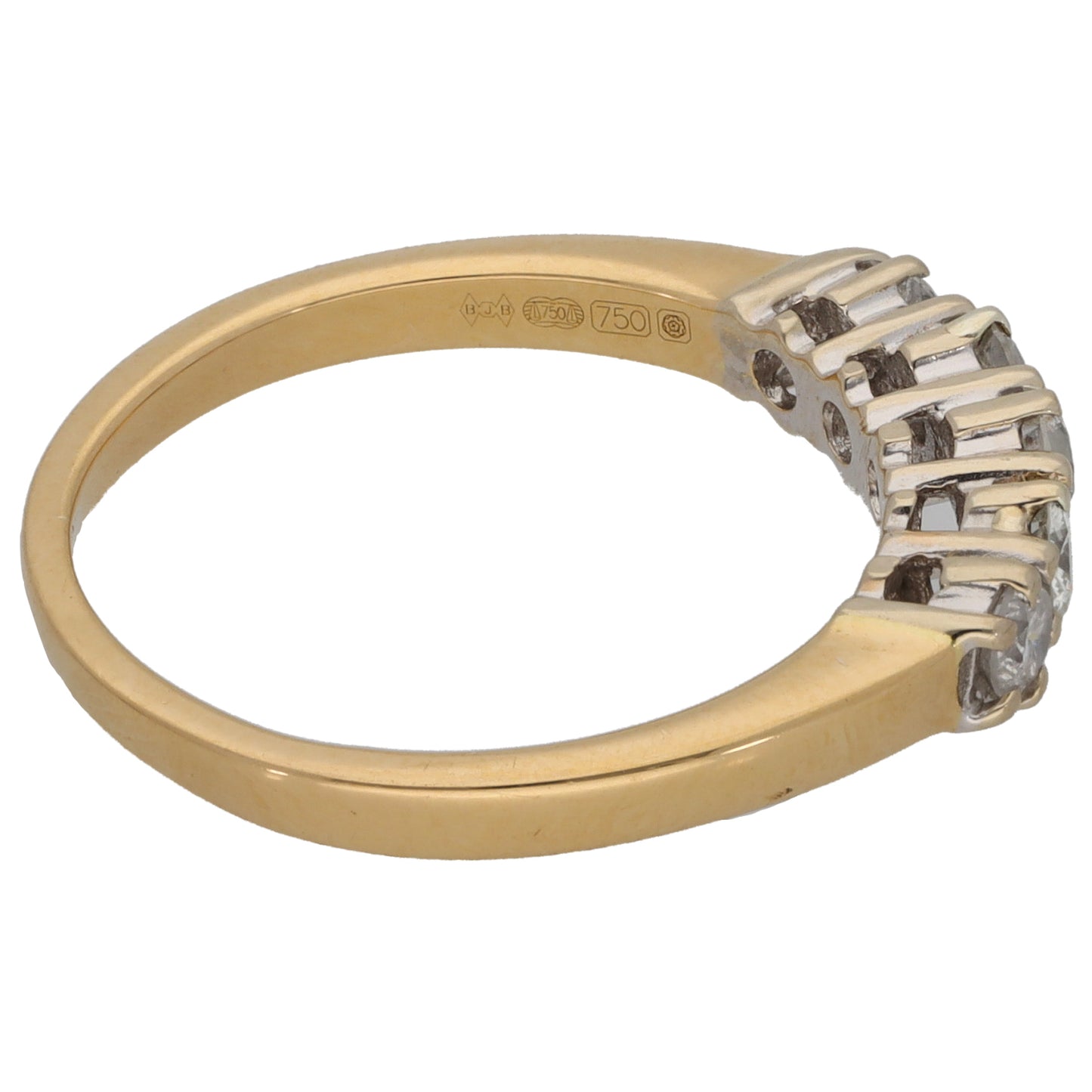 18ct Gold 0.44ct Diamond Half Eternity Ring Size O