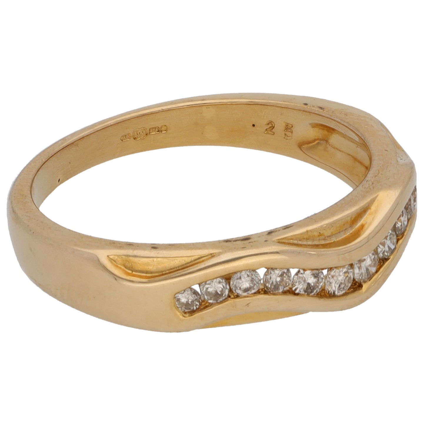 9ct Gold 0.25ct Diamond Half Eternity Ring Size N