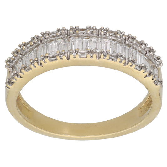 9ct Gold 1.82ct Diamond Half Eternity Ring Size O