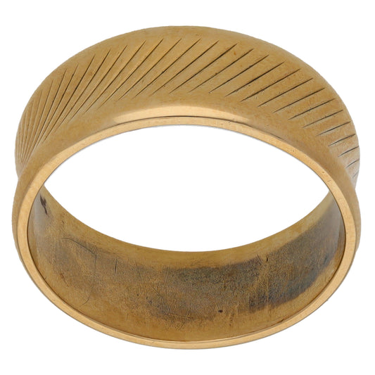 9ct Gold Patterned Wedding Ring Size Q