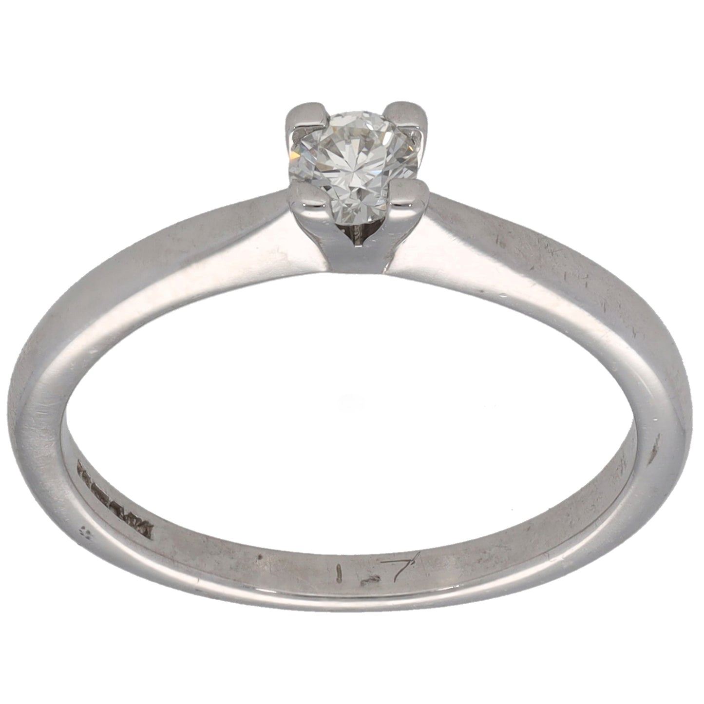 18ct White Gold 0.17ct Diamond Solitaire Ring Size K