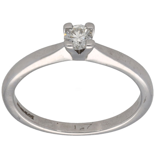 18ct White Gold 0.17ct Diamond Solitaire Ring Size K