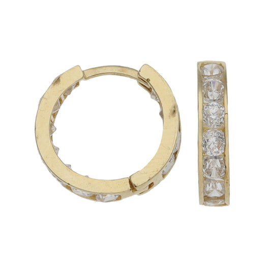 14ct Gold Cubic Zirconia Hoop Earrings
