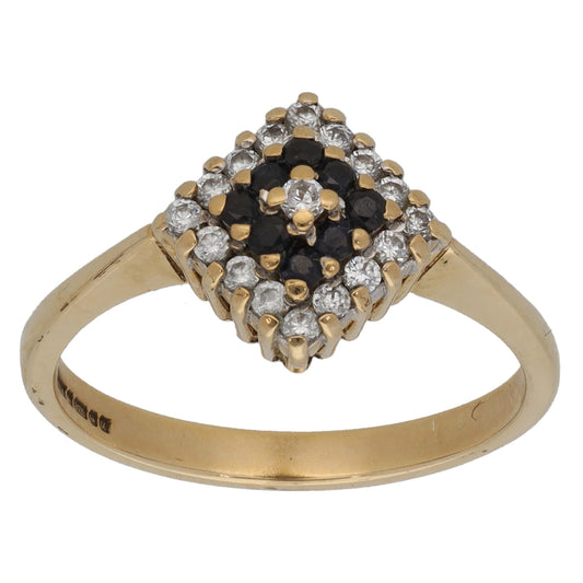 9ct Gold Sapphire & Cubic Zirconia Dress/Cocktail Ring Size O